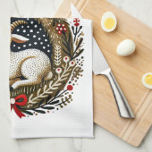 Merry Yule Goat Theedoek (Quarter Fold)