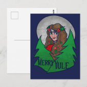 Merry Yule Goddess Art Briefkaart (Voorkant / Achterkant)
