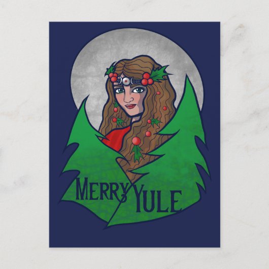 Merry Yule Goddess Art Briefkaart (Voorkant)