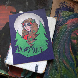 Merry Yule Goddess Art Pagan Briefkaart
