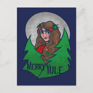 Merry Yule Goddess Art Pagan en Wiccan Yule Briefkaart