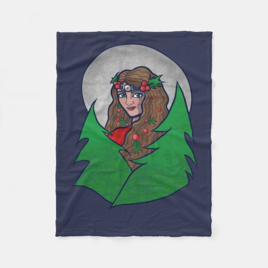 Merry Yule Goddess Art Pagan en Wiccan Yule Fleece Deken (Voorkant)