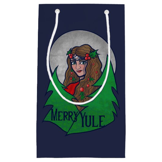 Merry Yule Goddess Art Pagan en Wiccan Yule Klein Cadeauzakje (Voorkant)
