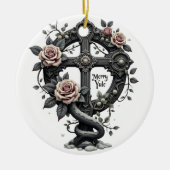 Merry Yule Gothic Cross Ornament (Voorkant)
