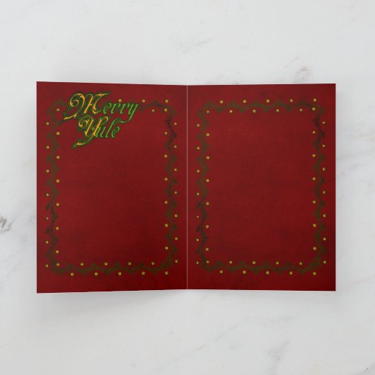 "Merry Yule" Kaart voor feestdag (Binnen)