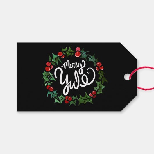 Merry Yule Pagan Feestdagen Wiccan Blessed Yule Cadeaulabel (Voorkant (Horizontaal))