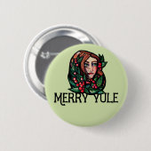 Merry Yule Ronde Button 5,7 Cm (Voorkant /achterkant)