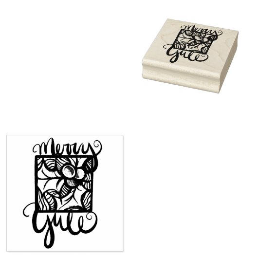 Merry Yule Rubberstempel (Gestempeld)