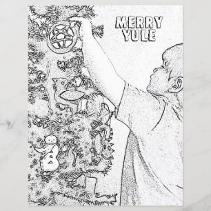 Merry Yule Wicca Colour Page Paper