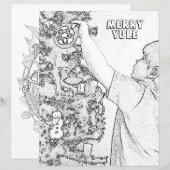 Merry Yule Wicca Colour Page Paper (Voorkant / Achterkant)