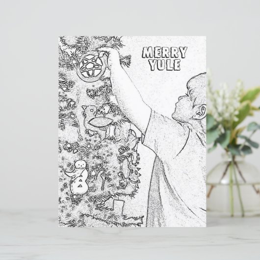 Merry Yule Wicca Colour Page Paper (Staand voorkant)