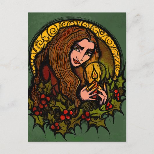 Merry Yule Witch Briefkaart (Voorkant)