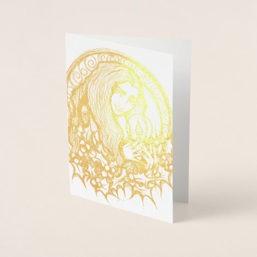 Merry Yule Witch Folie Kaarten (Voorkant)