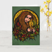 Merry Yule Witch Kaart (Gele Bloem)