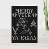 Merry Yule Ya Pagan Odin On Sleipnir Viking Christ Kaart (Voorkant)