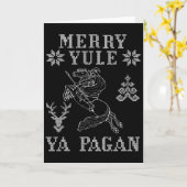 Merry Yule Ya Pagan Odin On Sleipnir Viking Christ Kaart (Gele Bloem)