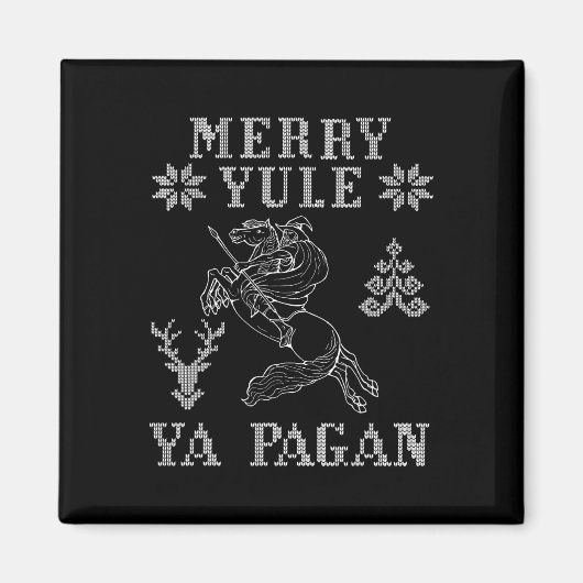 Merry Yule Ya Pagan Odin On Sleipnir Viking Christ Magneet (Voorkant)