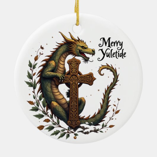 Merry Yuletide Dragon Ornament (Achterkant)