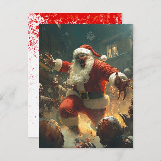 Merry Zombie Christmas Briefkaart (Voorkant / Achterkant)