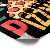 Merry Zzmas Christmas Cat Funny Zza Lover Xmas Cat Poster (Hoek)