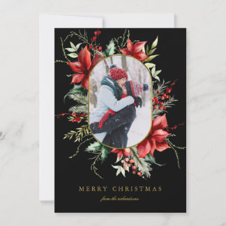 MerryBerry Gold Frame Photo Christmas Holiday Card Feestdagenkaart