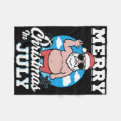 Merrychristmas In July Funny Santa  Fleece Deken (Voorkant (Horizontaal))