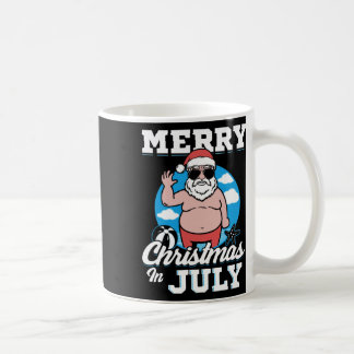 Merrychristmas In July Funny Santa  Koffiemok