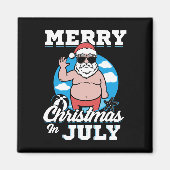 Merrychristmas In July Funny Santa  Magneet (Voorkant)