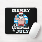 Merrychristmas In July Funny Santa  Muismat (Met muis)