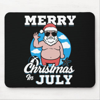 Merrychristmas In July Funny Santa  Muismat