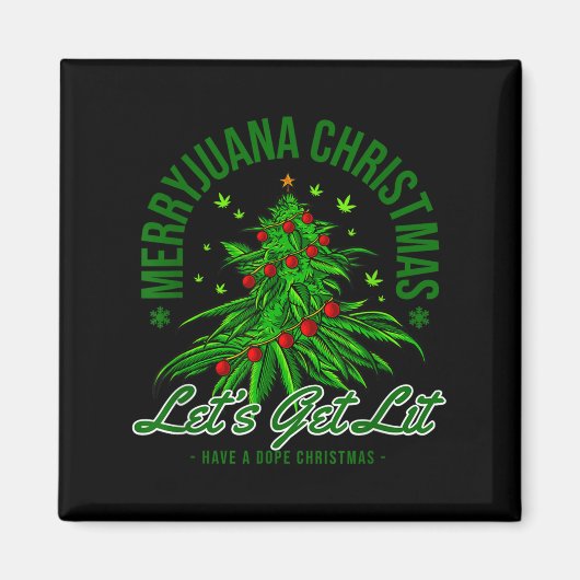 Merryjuana Christmas Christmas Weed T Roll  Magneet (Voorkant)