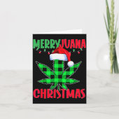 Merryjuana Weed Leaf Funny Christmas Pajama X-mas  Kaart (Voorkant)