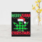 Merryjuana Weed Leaf Funny Christmas Pajama X-mas  Kaart (Gele Bloem)