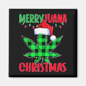 Merryjuana Weed Leaf Funny Christmas Pajama X-mas  Magneet (Voorkant)