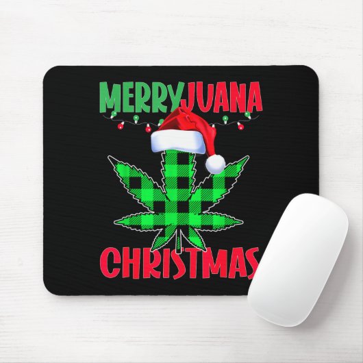 Merryjuana Weed Leaf Funny Christmas Pajama X-mas  Muismat (Met muis)