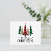 Merrykerstboom Red Green Buffalo Pset Trendy Briefkaart (Staand voorkant)