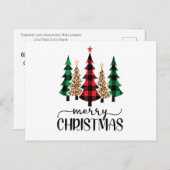 Merrykerstboom Red Green Buffalo Pset Trendy Briefkaart (Voorkant / Achterkant)