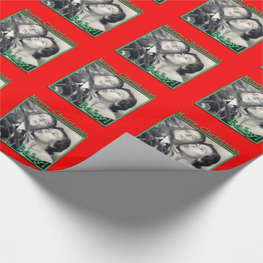 MerryKerstmisBaby!-GlanzendPapier 2'x6' Roll Cadeaupapier (Hoek)