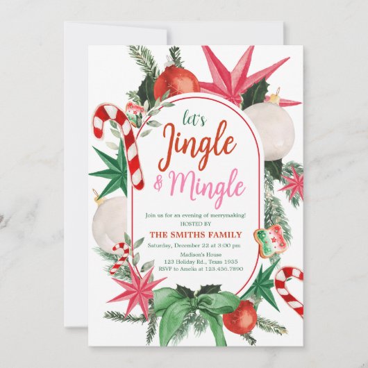 Merrymaking Jingle en Mingle Christmas Party Kaart (Voorkant)