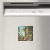 Merrymaking van dorpsbewoners magneet (Insitu (Vaatwasser))