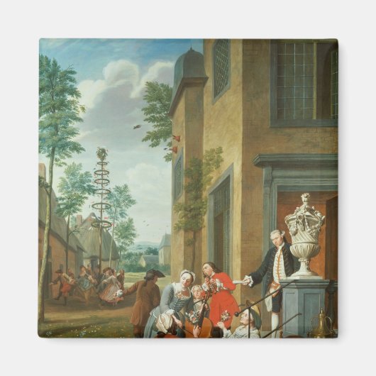 Merrymaking van dorpsbewoners magneet (Voorkant)