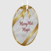 MerryMist Magic Cozy Winter Snowflake & Gold Ribbo Ornament (voorkant)