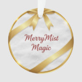 MerryMist Magic Cozy Winter Snowflake & Gold Ribbo Ornament (voorkant)