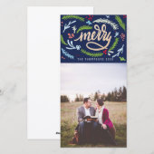 Merryscript kerstfaux Gold Glitter-fotokaart Feestdagenkaart (Voorkant / Achterkant)