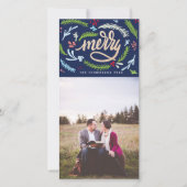 Merryscript kerstfaux Gold Glitter-fotokaart Feestdagenkaart (Voorkant)