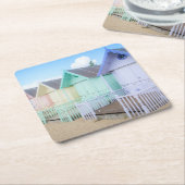 Mersea Island Beach Huts Kartonnen Onderzetters (Schuin)