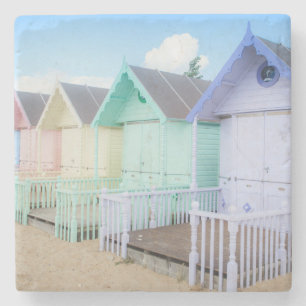 Mersea Island Beach Huts Stenen Onderzetter
