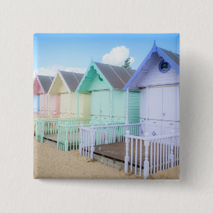 Mersea Island Beach Huts Vierkante Button 5,1 Cm