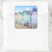 Mersea Island Beach Huts Vierkante Sticker (Tas)