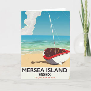 Mersea Island Essex Vintage poster Feestdagen Kaart